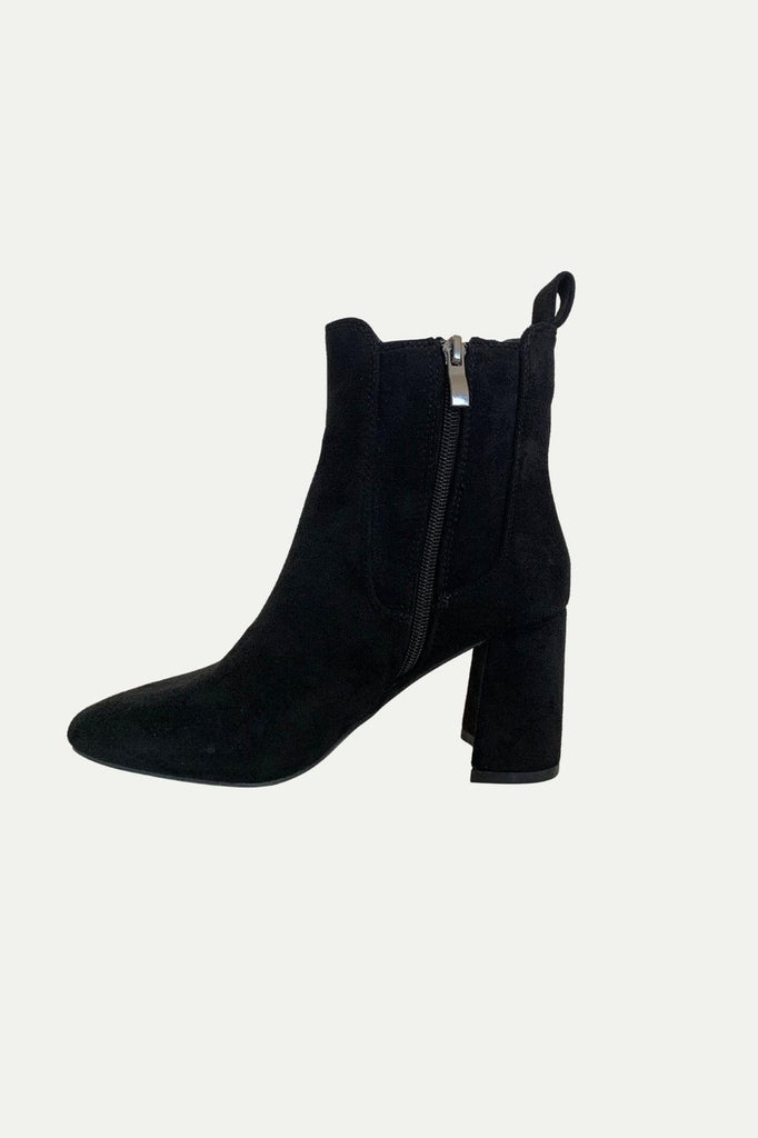 Suede Boot with 3 Inch Heel and sipper enclosure