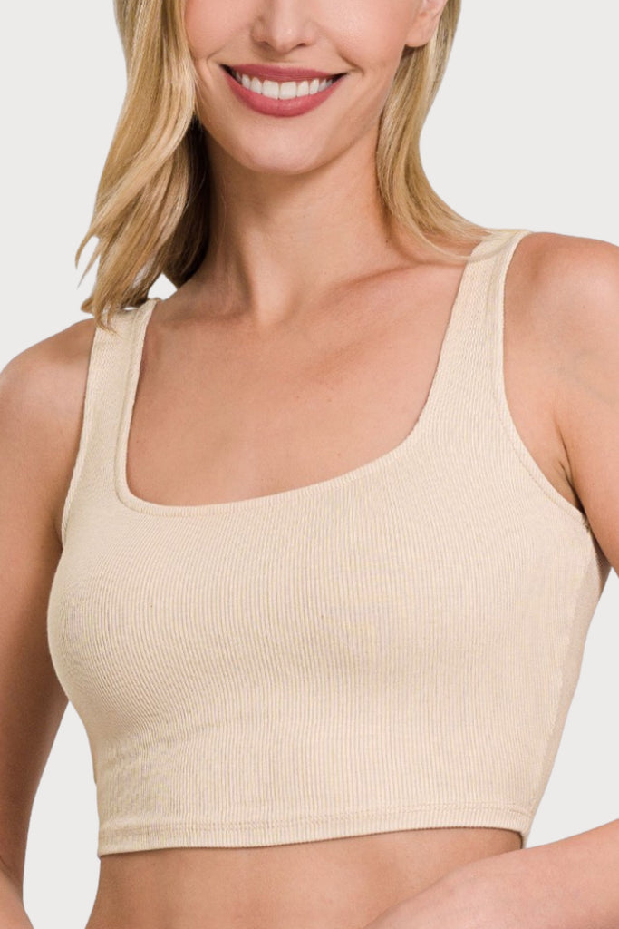Our Ribbed Square Neck Brami offers the comfort of a lightweight tank while still providing a stylish, ribbed look. With its ribbed texture, this trim-fit brami ensures a secure and comfortable feel throughout your day. You could style these under sweatshirts, quarter zips, or layer them under blouses for more coverage. 