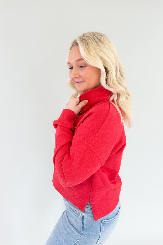 Stay game day ready in this cozy in this Iowa State Red Halftime Quarter Zip, featuring an ultra-soft lining and medium weight fabric! A great look for game days and for Cyclones alumni alike, you will be reaching for this favorite red quarter zip again and again.